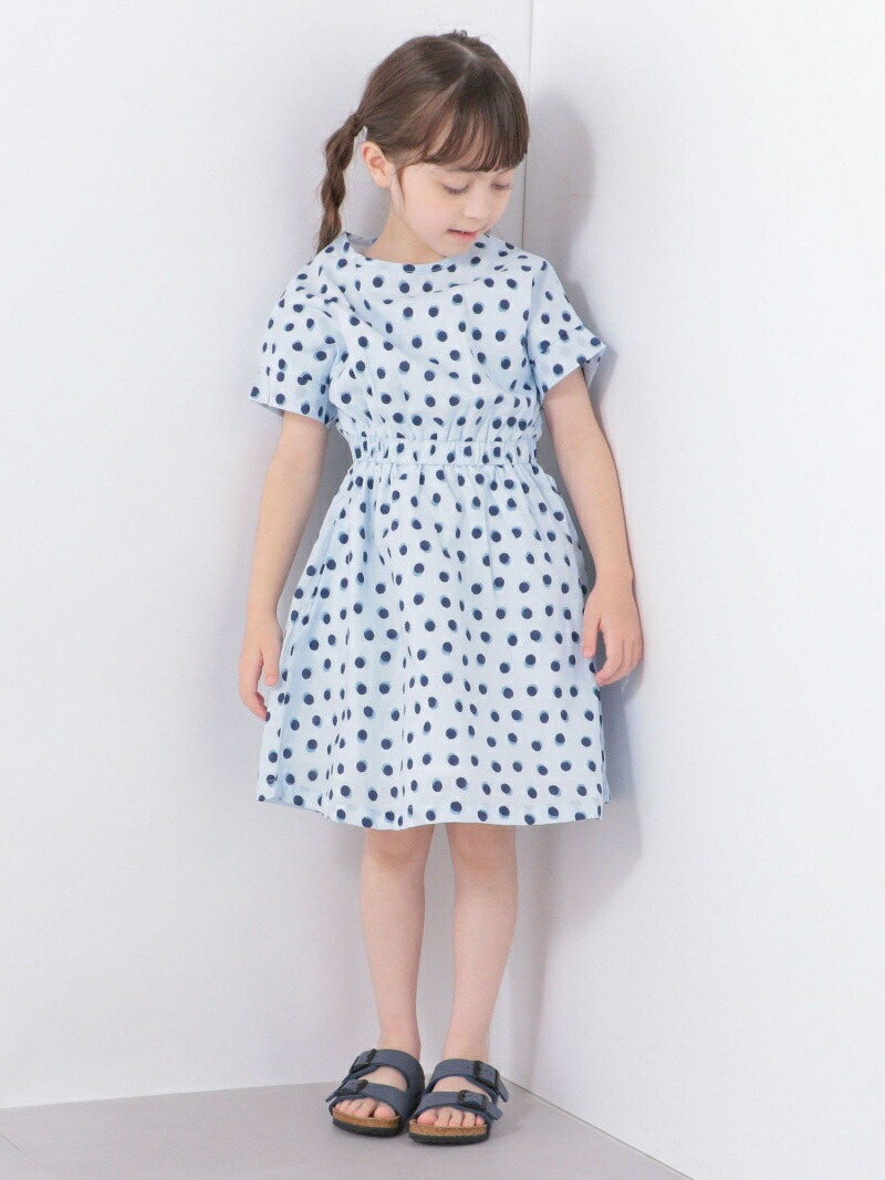 Ships Any Any ワンピース プリント フレンチスリーブ シップス