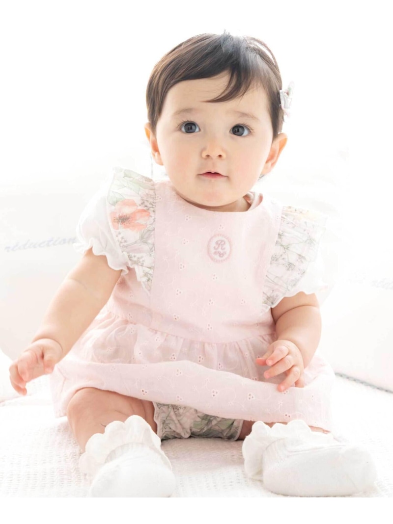【SALE／30%OFF】fillot de bebe reduction リバティプリント(Irma's Garden)タナローンレースチュニック&ブルマセット(70~90cm) ベベ オンライン ストア マタニティウェア・ベビー用品 ベビートップス ブルー ピンク【RBA_E】【送料無料】画像