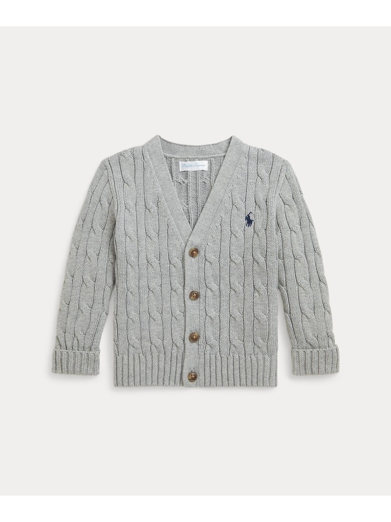 POLO RALPH LAUREN (もの言う花)有線テレビ編み物 綿織物 V素っ首 ジレー ラルフローレン マタニティウェア・ベビー設備 余分の物のもの言う花グッズ 薄墨色【貨物輸送無料】