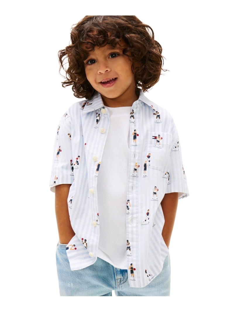 TOMMY HILFIGER BOYS フレックスオールオーバープリントショートスリーブシャツ 26SS トミーヒルフィガー トップス シャツ・ブラウス【送料無料】