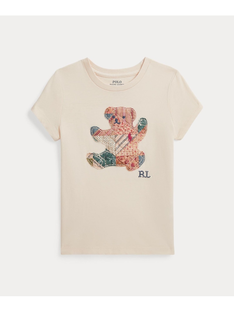 POLO RALPH LAUREN (ガールズ 2才~6才)パッチワーク Polo ベア 綿織物 プルオーバー プルオーバー ラルフローレン トップス カットソー・プルオーバー 赤銅色【貨物輸送無料】