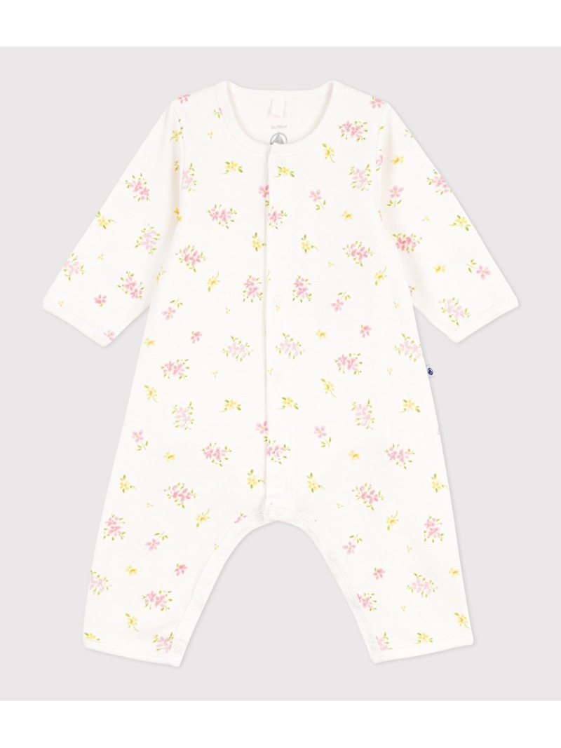 PETIT BATEAU フラワープリントボディジャマ プチバトー マタニティウェア・ベビー装置 ロンパース・取りまかなう櫂【貨物輸送無料】