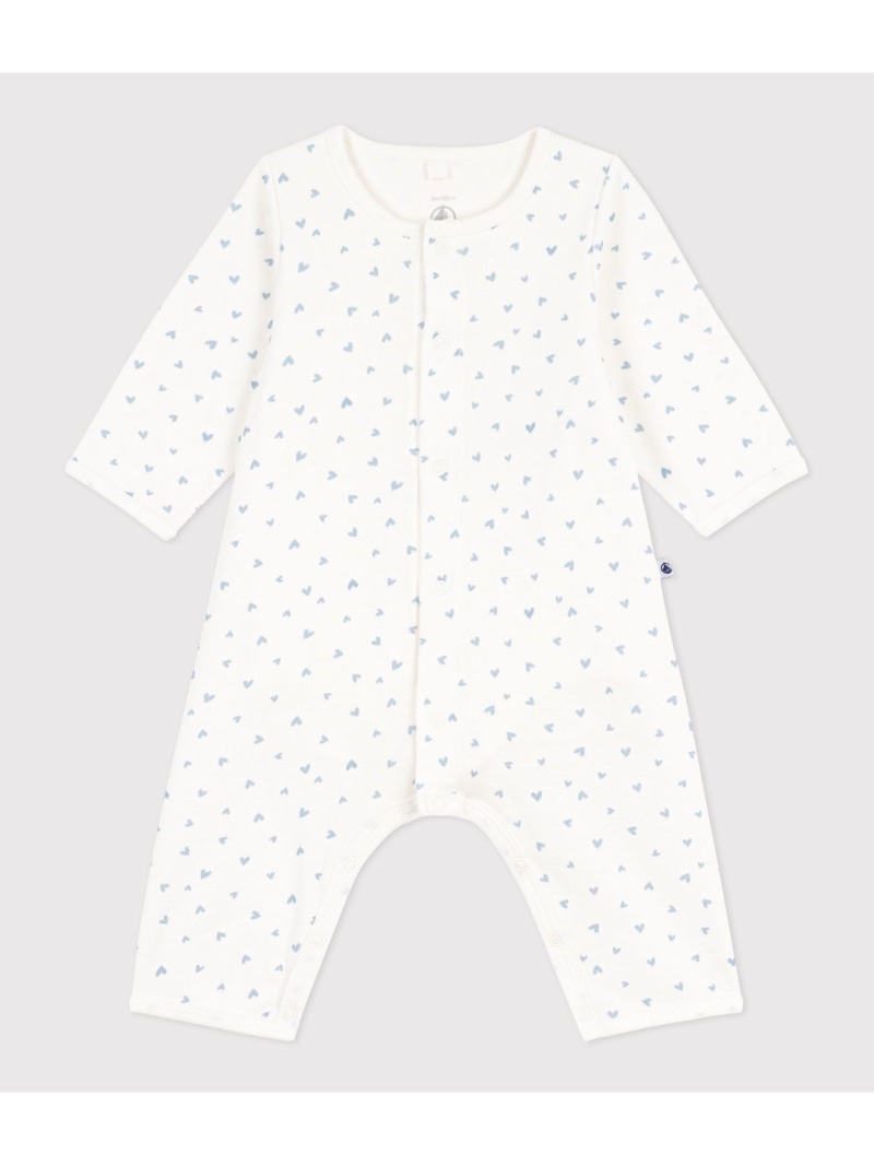 PETIT BATEAU ハートプリントボディジャマ プチバトー マタニティウェア・ベビー装置 ロンパース・取りまかなう櫂 白いこと【貨物輸送無料】