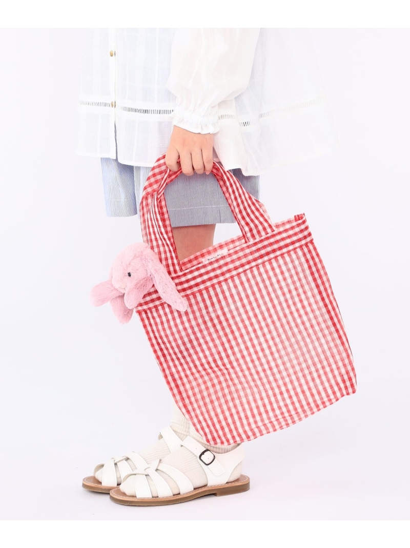 SHIPS KIDS Diminutivo:メッシュ メルカード ギンガム トートバッグ シップス バッグ トートバッグ レッド ブルー【送料無料】