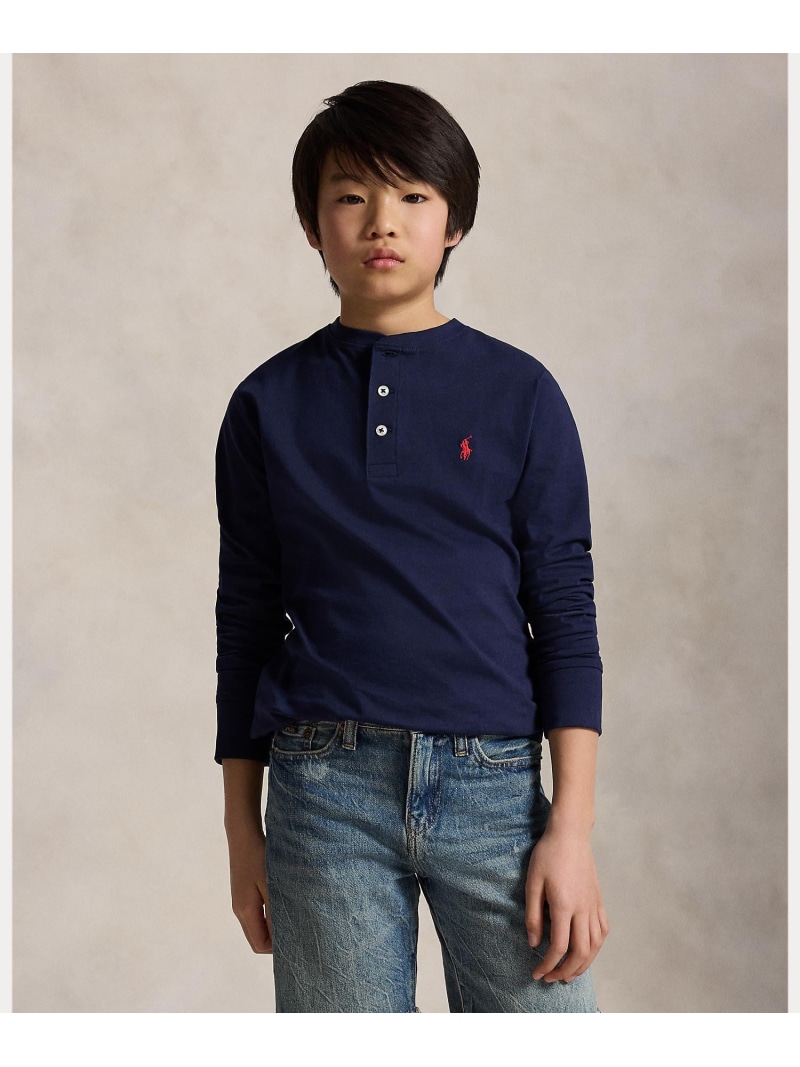 POLO RALPH LAUREN (ボーイズ 8才~20才)綿織物 プルオーバー ヘンリー プルオーバー ラルフローレン トップス カットソー・プルオーバー 米国海軍【貨物輸送無料】