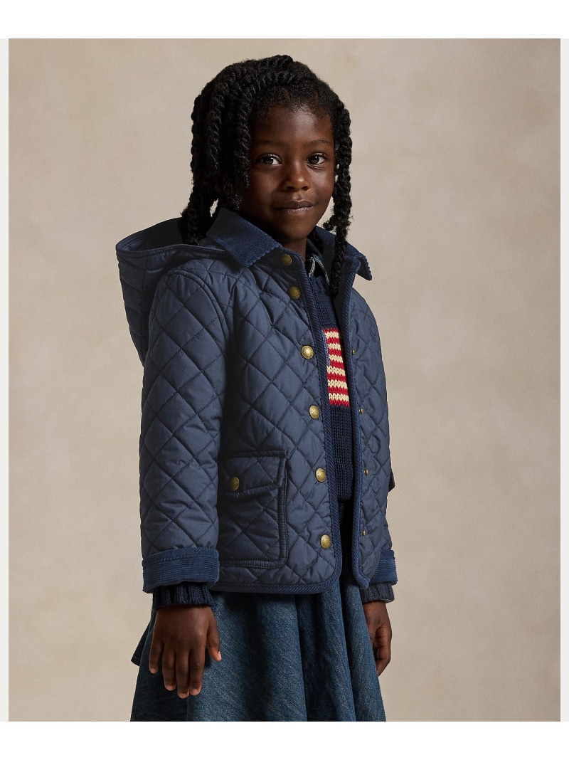 POLO RALPH LAUREN (ガールズ 2才~6才)キルテッド ウォーターリペラント バーン ジャケット ラルフローレン ジャケット・アウター その他のジャケット・アウター ネイビー【送料無料】