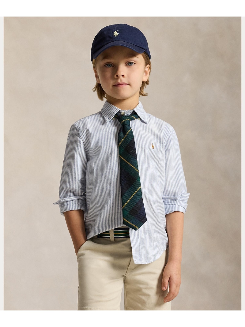 POLO RALPH LAUREN (ボーイズ 2才~7才)ストライプド コットン オックスフォード シャツ ラルフローレン トップス シャツ・ブラウス ブルー【送料無料】｜ Fashion Kids