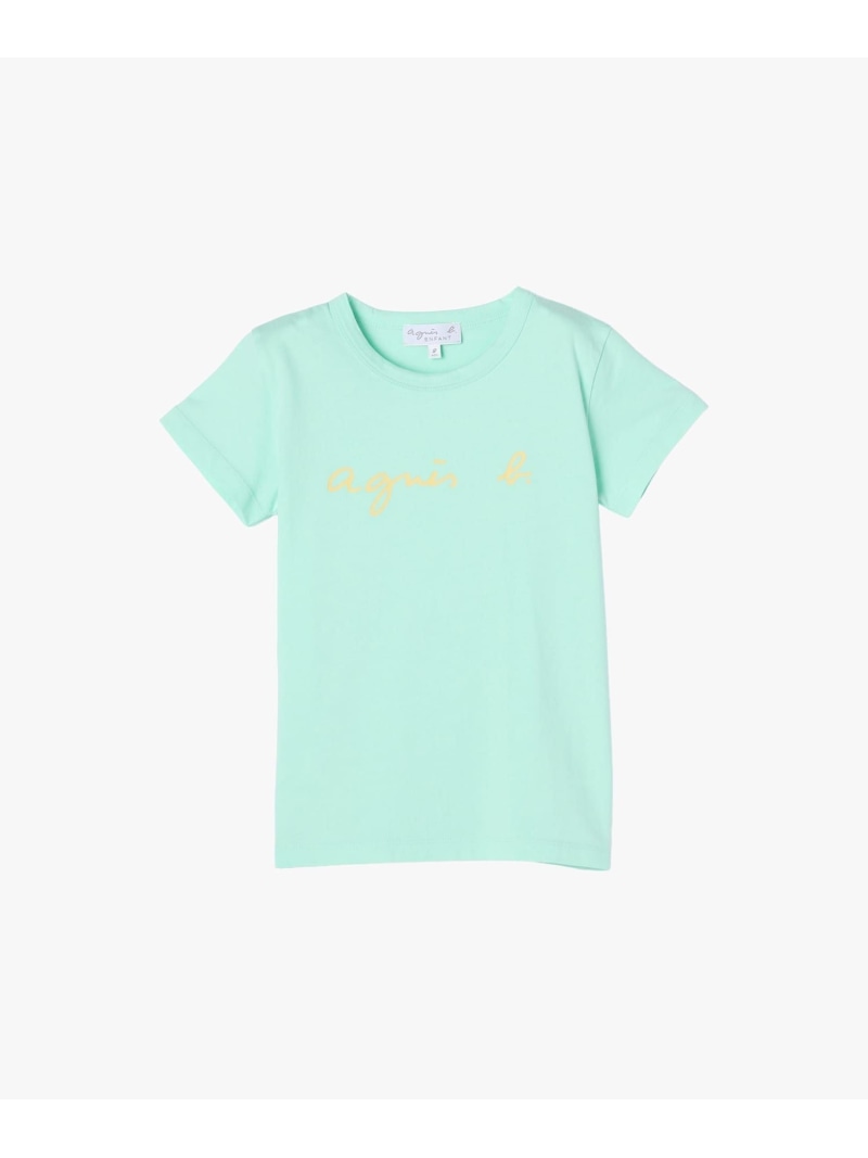 agnes b. ENFANT キッズ ロゴ コットン 半袖 Tシャツ アニエスベー トップス カットソー・Tシャツ ブルー【送料無料】