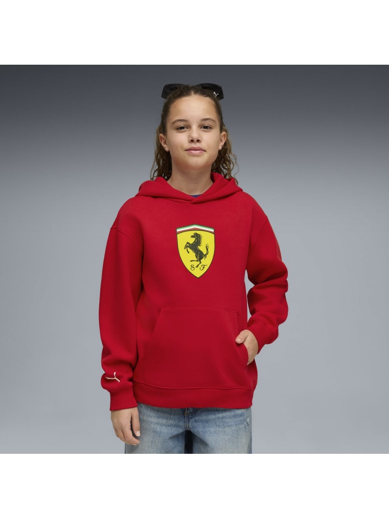 PUMA キッズ フェラーリ 黒人 遮蔽物 フーディ 128-164糎 Ferrari Kids Color Shield 固定ディスク ピューマ トップス スウェット・トレーナー【貨物輸送無料】