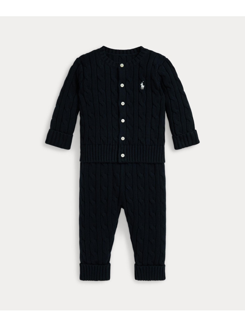 POLO RALPH LAUREN (もの言う花)有線テレビ編み物 綿織物 ジレー \u0026 ズボン下 書き割り ラルフローレン マタニティウェア・ベビー装置 ロンパース・取りまかなう櫂 米国海軍【貨物輸送無料】
