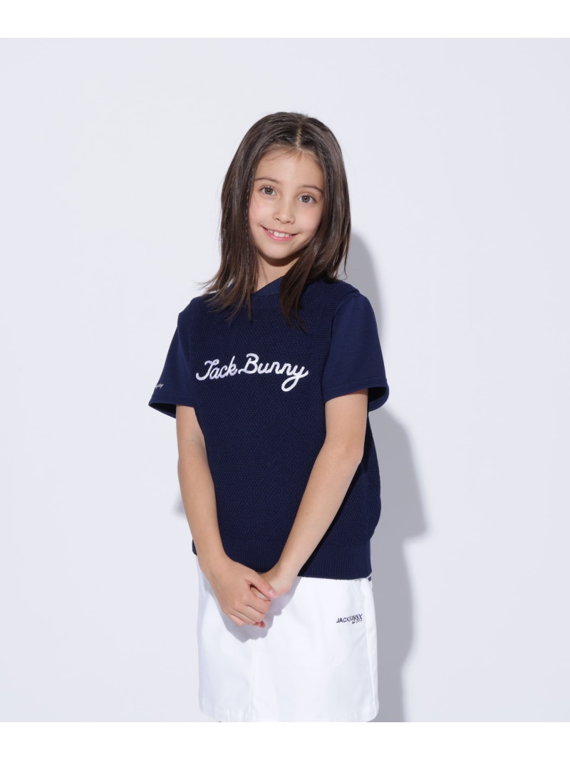 【SALE／30%OFF】Jack Bunny!! カノコ編みPEクルーネックニットベストプルオーバー (御坊っちゃん) ジャックバニー トップス 編み物 サクラ色 米国海軍【RBA_E】【貨物輸送無料】