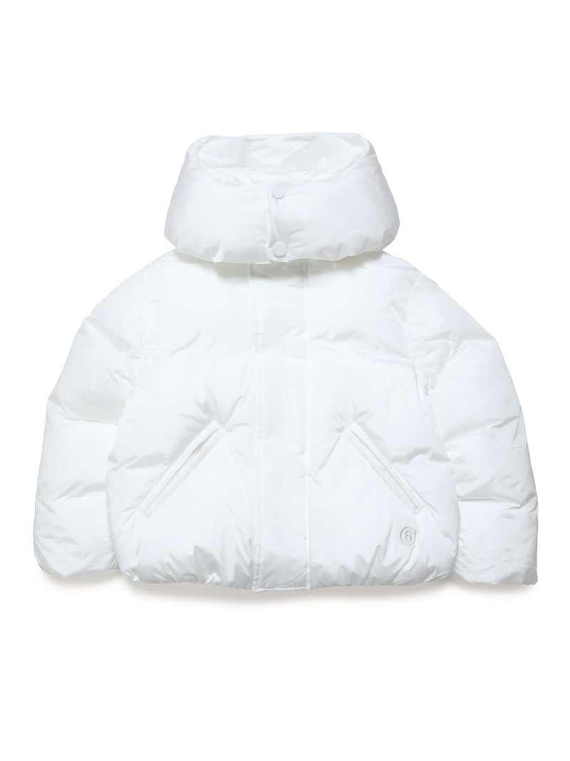 【SALE／67%OFF】MM6 Maison Margiela MM6 Maison Margiela バックブランドロゴダウンジャケット シフォン ジャケット・アウター ダウンジャケット・ダウンベスト ホワイト ブラック ピンク【RBA_E】【送料無料】