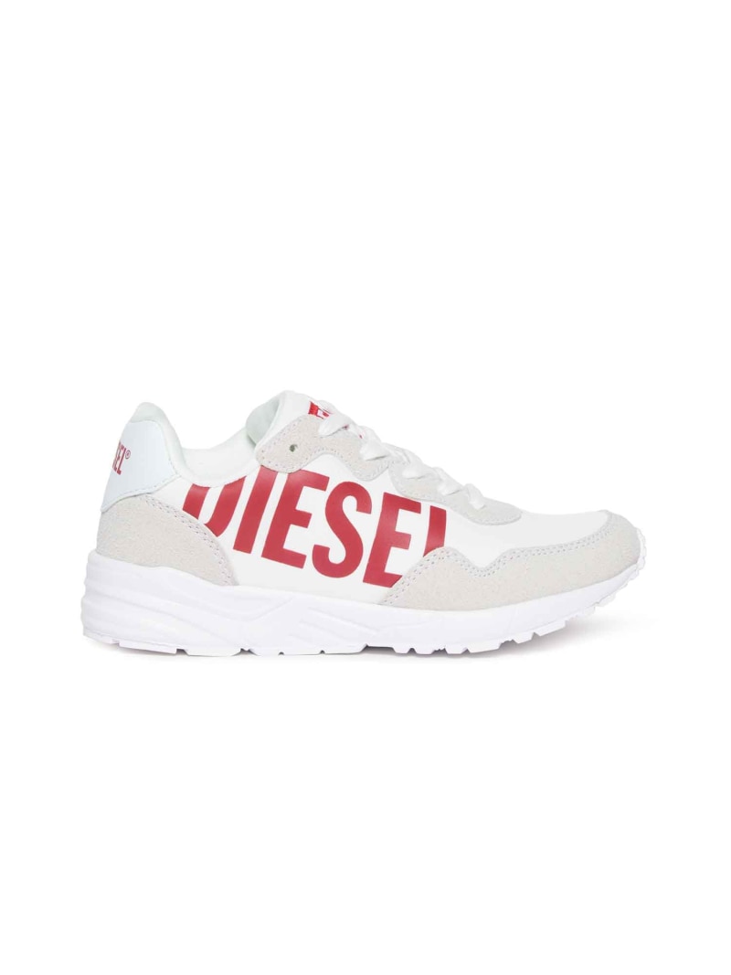 【SALE／50%OFF】DIESEL DIESEL(ディーゼル)Kids & Junior ブランドロゴスニーカー シフォン シューズ・靴 スニーカー ホワイト ブラック【RBA_E】【送料無料】