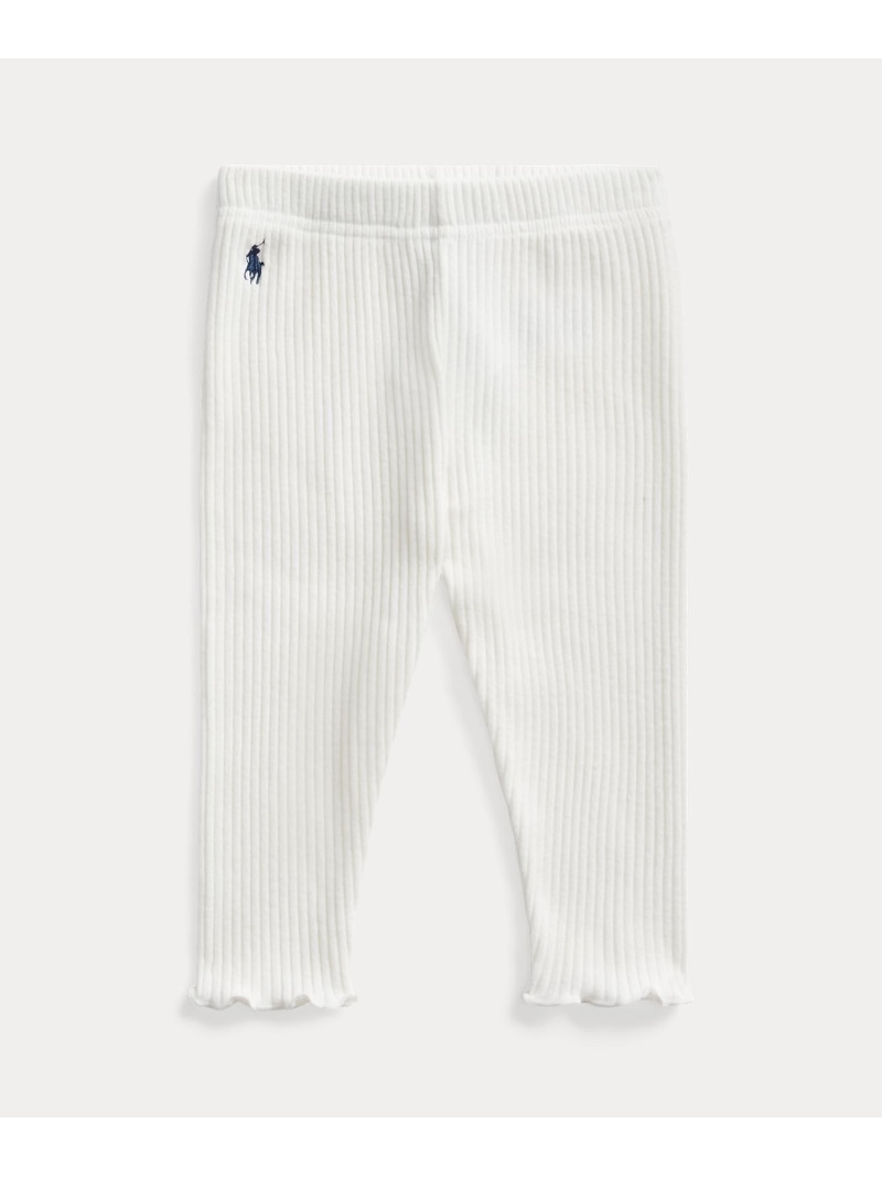 POLO RALPH LAUREN (ベビー)リブド ストレッチ レギンス ラルフローレン 靴下・レッグウェア 靴下 ホワイト【送料無料】