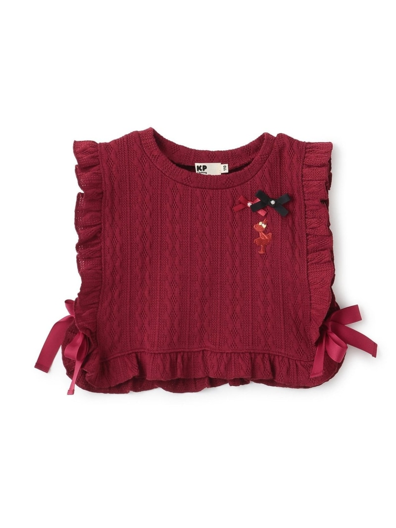 KP ケーブル柄ジャカード ベスト ナルミヤオンライン トップス その他のトップス ホワイト【送料無料】｜ Fashion Kids