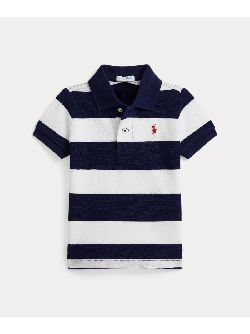 POLO RALPH LAUREN (ベビー)ストライプド コットン メッシュ ポロシャツ ラルフローレン トップス ポロシャツ ネイビー【送料無料】