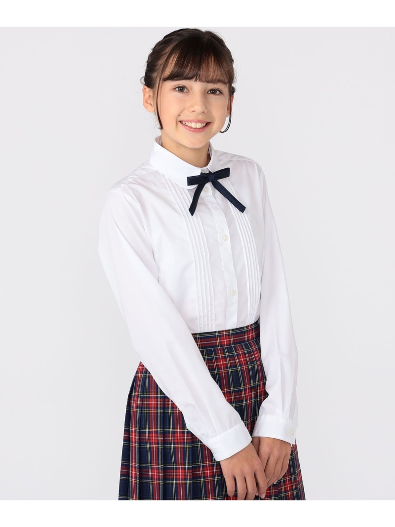 SHIPS KIDS SHIPS KIDS:140~160cm / ピンタック ブラウス シップス トップス シャツ・ブラウス ホワイト【送料無料】