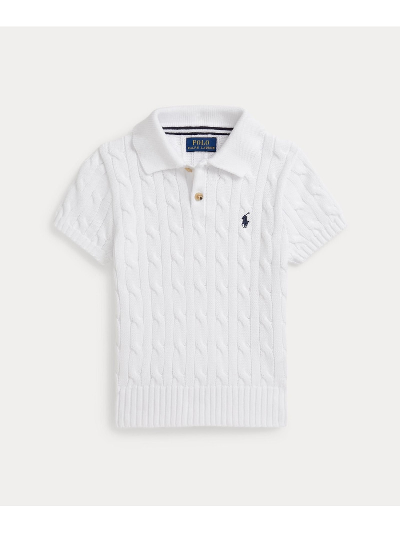 POLO RALPH LAUREN (ボーイズ 2才~7才)ケーブルニット コットン ポロカラー セーター ラルフローレン トップス ニット ホワイト【送料無料】