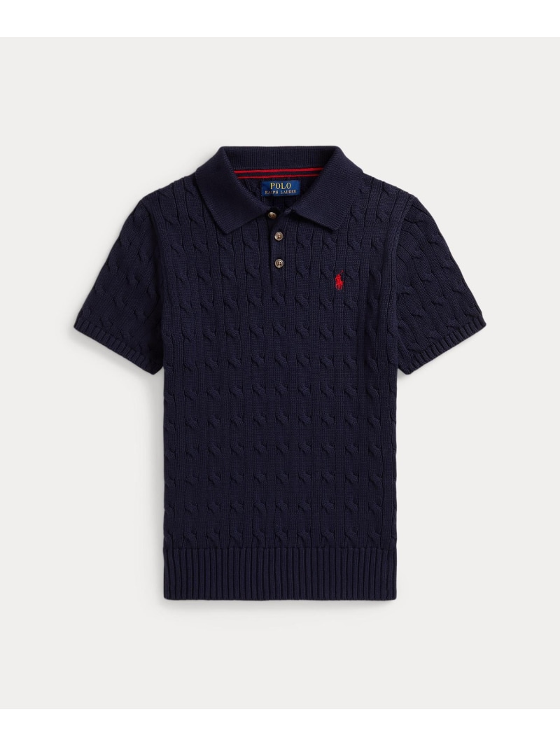 POLO RALPH LAUREN (ボーイズ 8才~20才)ケーブルニット コットン ポロカラー セーター ラルフローレン トップス ポロシャツ ネイビー【送料無料】