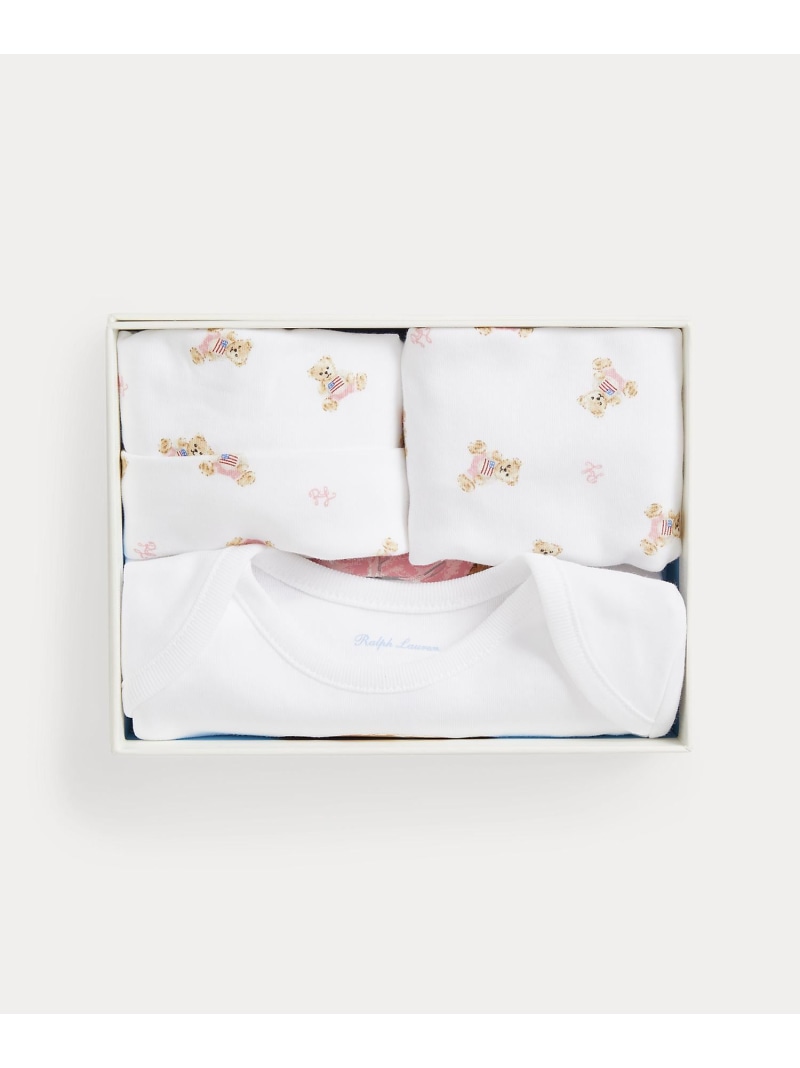 POLO RALPH LAUREN (ベビー)Polo ベア コットン 3ピース ギフト セット ラルフローレン マタニティウェア・ベビー用品 ベビーギフト ホワイト【送料無料】