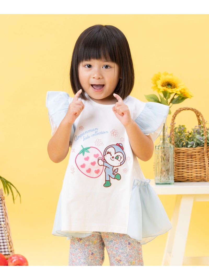 ANPANMAN KIDS COLLECTION ANPANMAN KIDS COLLECTION/(K)シフォンフリルチュニック アンパンマンキッズコレクション ワンピース・ドレス チュニック ブルー ピンク【送料無料】