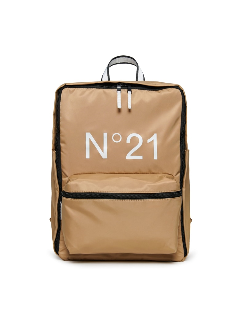 【SALE／53%OFF】N21 N°21 ヌメロ ヴェントゥーノ Kids \u0026 Junior ブランドロゴバックパックリュック シフォン 御徒面子 背嚢・うしろ側風呂敷き包み ベージュ【RBA_E】【貨物輸送無料】