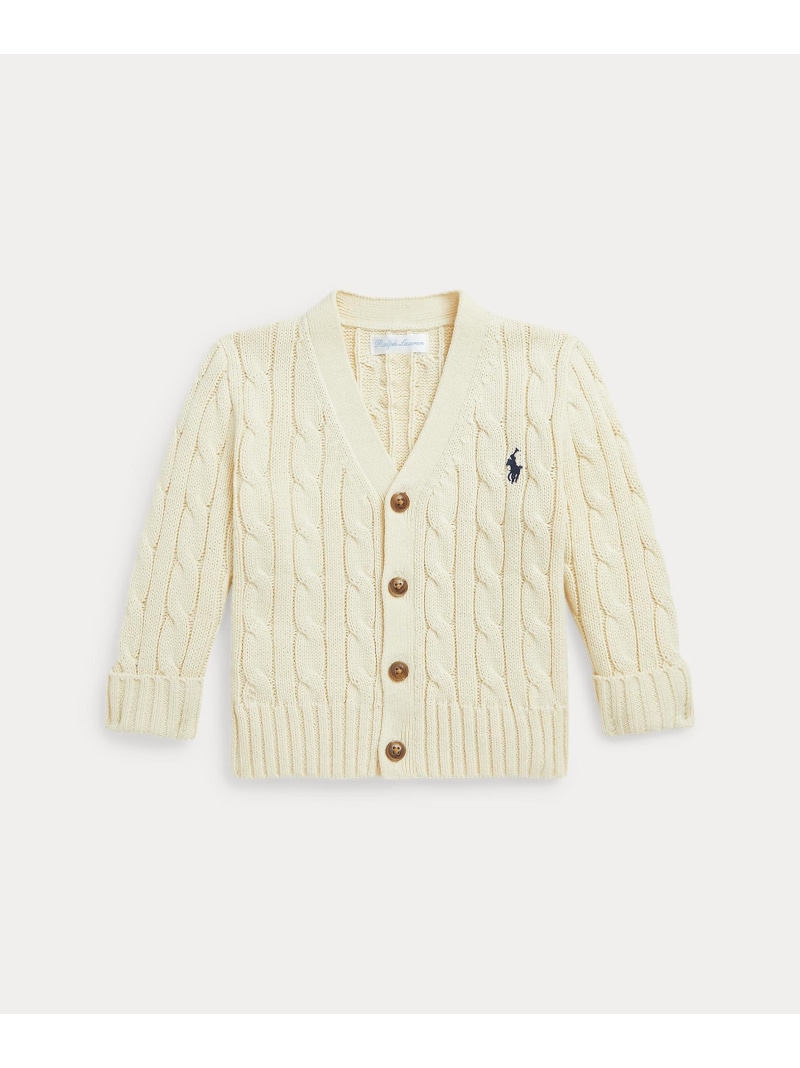 POLO RALPH LAUREN (もの言う花)有線テレビ編み物 綿織物 V素っ首 ジレー ラルフローレン トップス ジレー 赤銅色 ベージュ【貨物輸送無料】