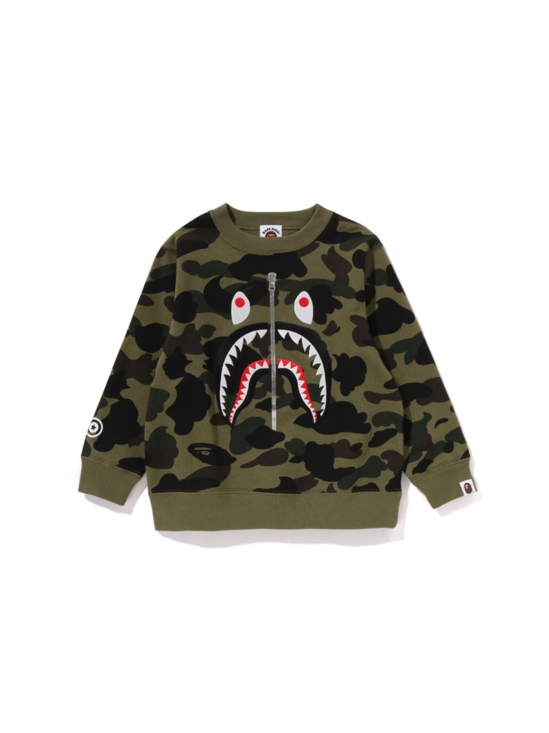 A BATHING APE 1ST CAMO SHARK CREWNECK SWEATSHIRT ア ベイシング エイプ トップス スウェット・トレーナー 緑であること【貨物輸送無料】
