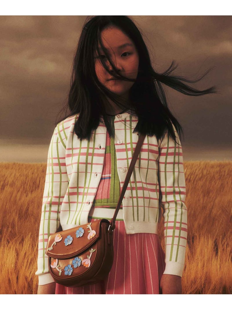 【SALE／53%OFF】MARNI MARNI マルニ Kids \u0026 Junior チェックニット シフォン トップス ニット ホワイト【RBA_E】【送料無料】