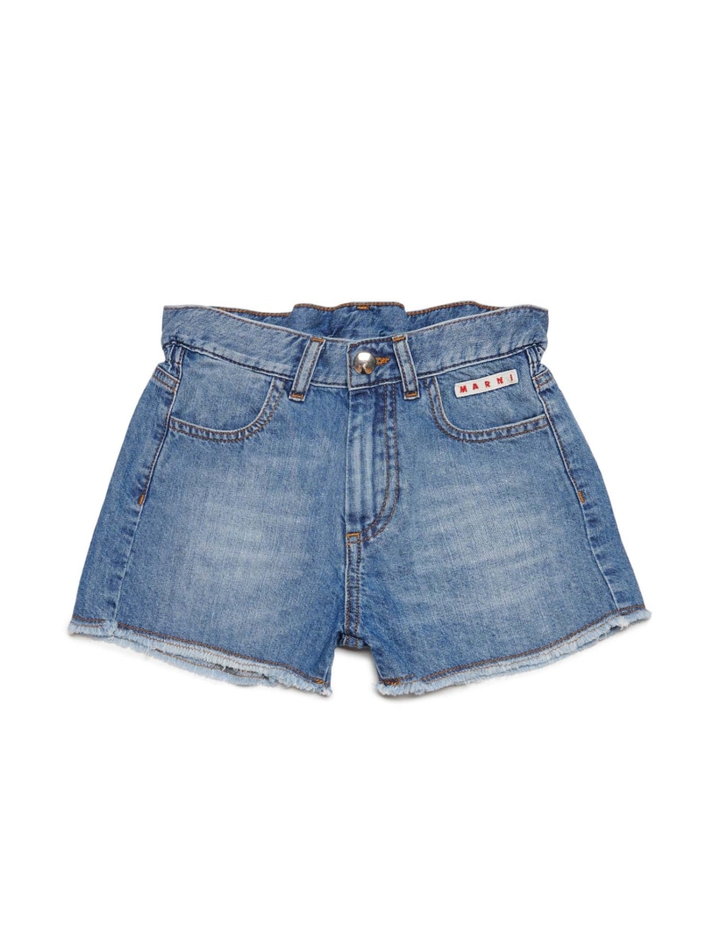 【SALE／62%OFF】MARNI MARNI マルニ Kids & Junior デニムショートパンツ シフォン パンツ ジーンズ・デニムパンツ ネイビー【RBA_E】【送料無料】