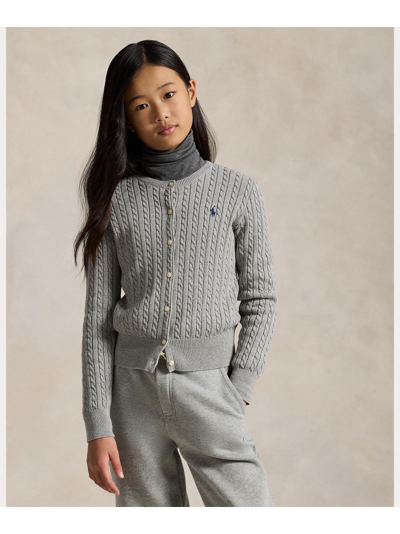 POLO RALPH LAUREN (ガールズ 7才~16才)ミニ 有線テレビ 綿織物 ジレー ラルフローレン トップス ジレー 薄墨色【貨物輸送無料】