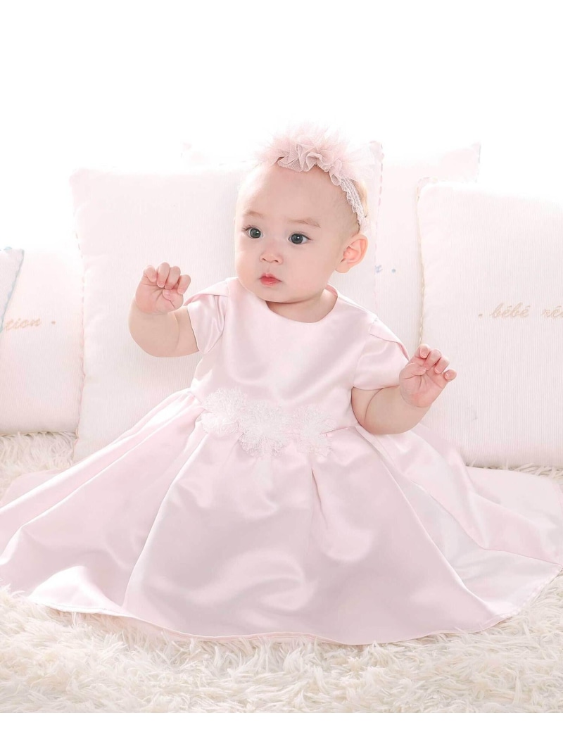fillot de bebe reduction 【日本製】サテンチュールモチーフドレス(70~90珊) ベベ オンライン バス発着場 マタニティウェア・ベビー装置 ベビーボトムス さくら色【貨物輸送無料】