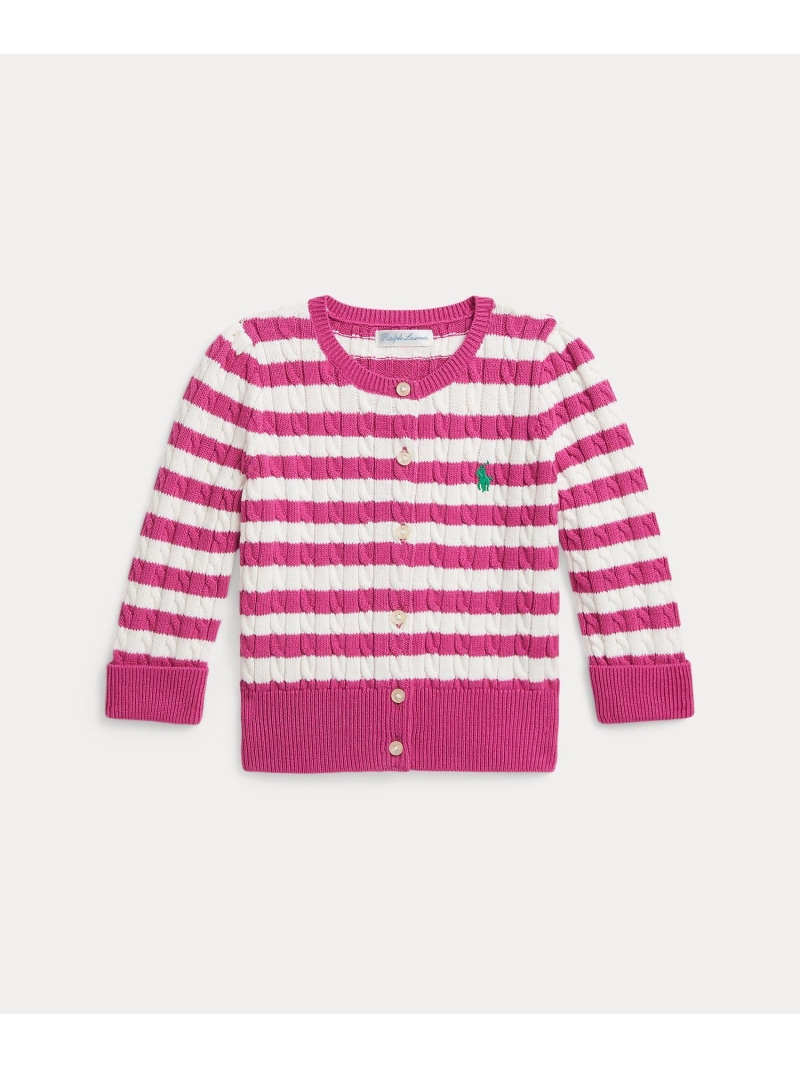 POLO RALPH LAUREN (もの言う花)ストライプド ミニ有線テレビ 綿織物 ジレー ラルフローレン トップス ジレー サクラ色【貨物輸送無料】