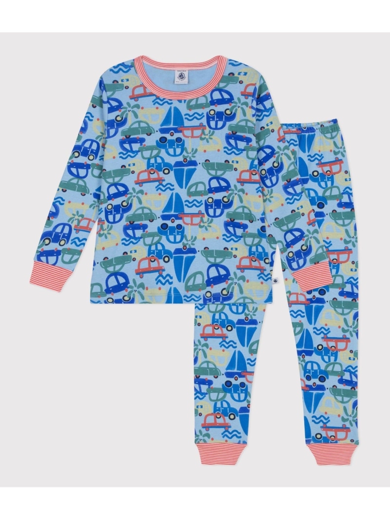 PETIT BATEAU 刷り上げる長袖パジャマ プチバトー はだ着・御部屋御召しもの パジャマ【貨物輸送無料】