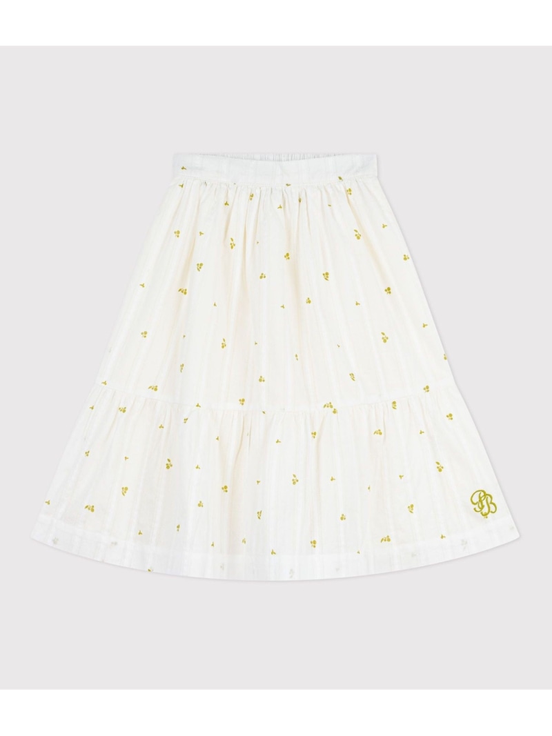 PETIT BATEAU フラワープリントスカート プチバトー スカート その他のスカート ホワイト【送料無料】