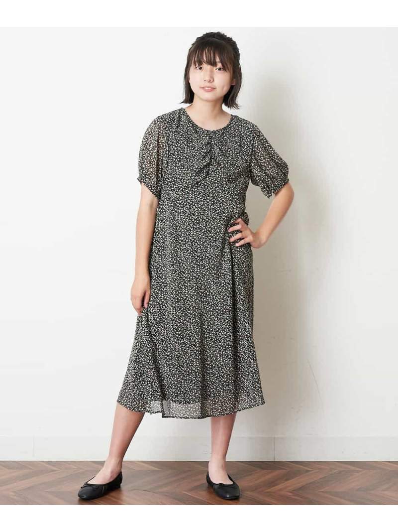 A V V 160 フラワープリントギャザーワンピース アー ヴェ ヴェ ワンピース ワンピースその他 ブラック ホワイト 送料無料 Andapt Com