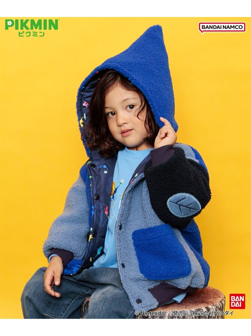BREEZE 【ピクミン】リバーシブルボアブルゾン エフオーオンラインストア ジャケット・アウター ダウンジャケット・ダウンベスト イエロー レッド ブルー【送料無料】画像