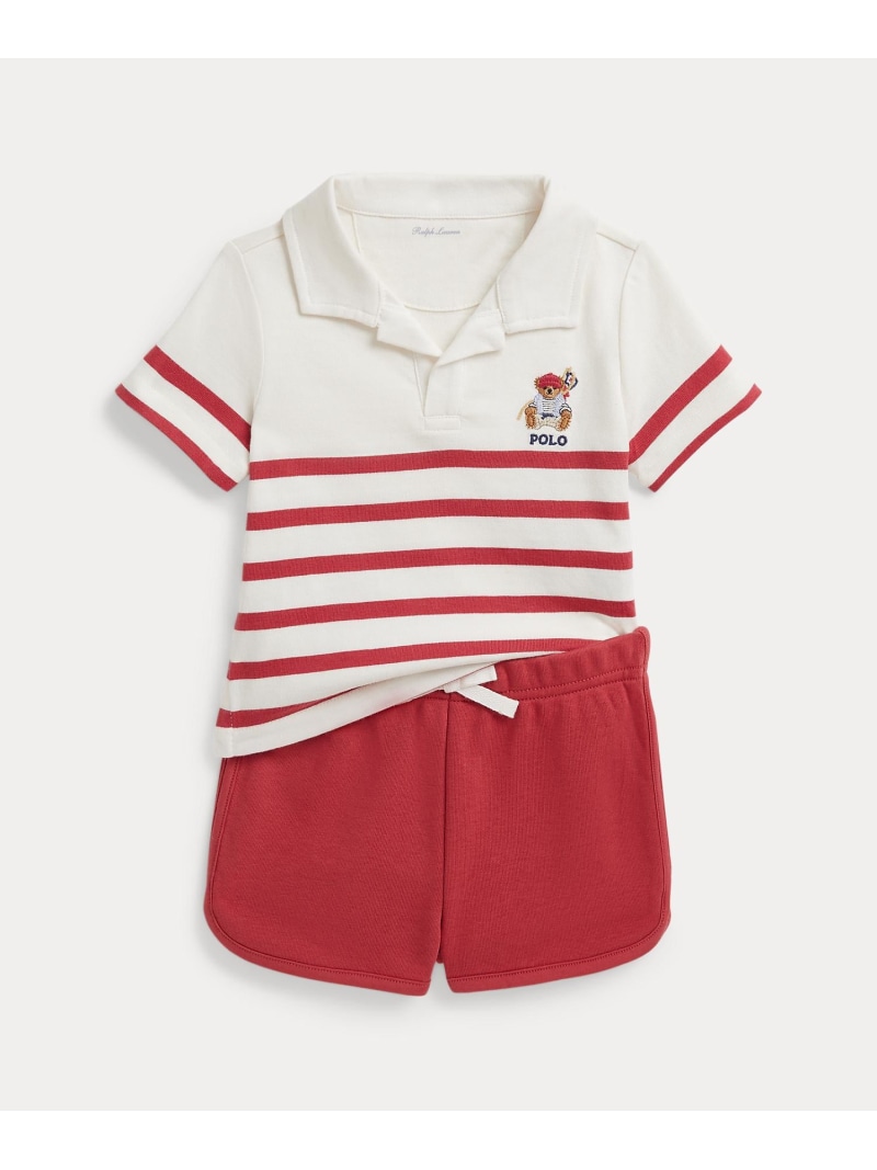 POLO RALPH LAUREN (ベビー)Polo ベア ジャージー シャツ & テリー ショートパンツ ラルフローレン トップス カットソー・Tシャツ レッド【送料無料】