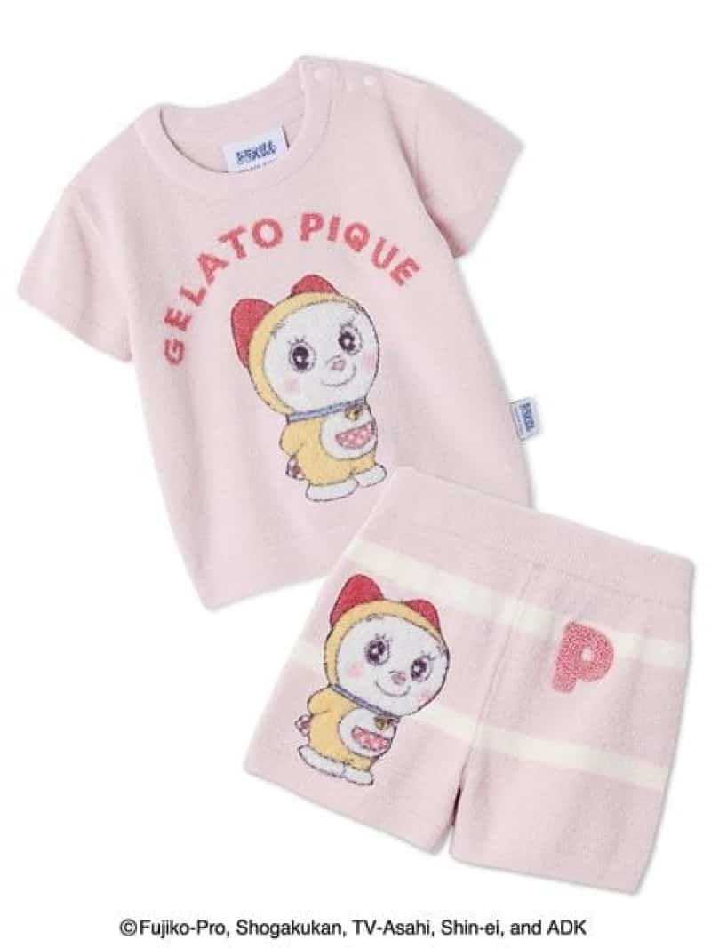 gelato pique 【ドラえもん】【もの言う花】ジャガードプルオーバー\u0026遊撃手ズボン下書き割り ジェラートピケ トップス 編み物 サクラ色【貨物輸送無料】