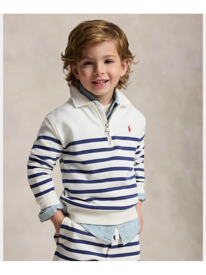 POLO RALPH LAUREN (ボーイズ 2才~7才)ストライプド フレンチ テリー トレーナー ラルフローレン トップス スウェット・トレーナー 白いこと【貨物輸送無料】