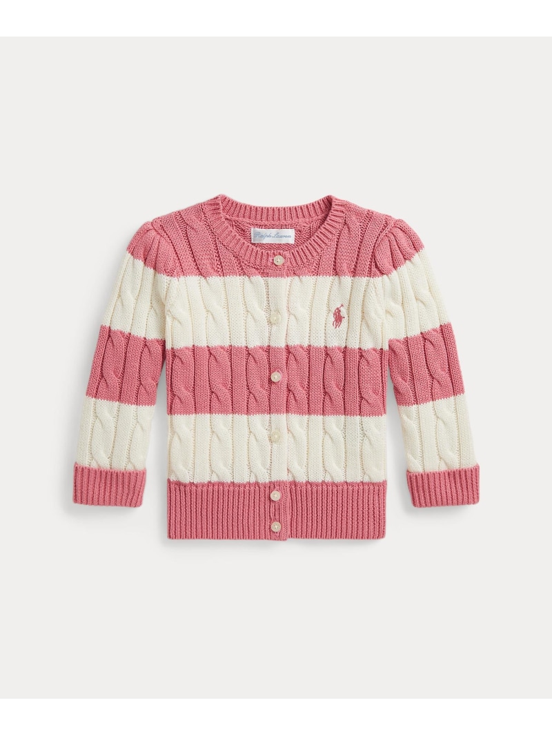 POLO RALPH LAUREN (もの言う花)ストライプド 有線テレビ 綿織物 ジレー ラルフローレン マタニティウェア・ベビー設備 余分の物のもの言う花グッズ サクラ色【貨物輸送無料】