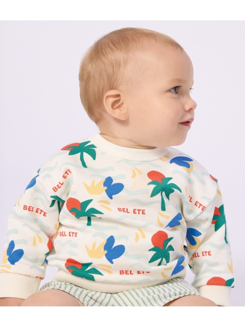 PETIT BATEAU プリントスウェットプルオーバー プチバトー トップス スウェット・トレーナー【貨物輸送無料】