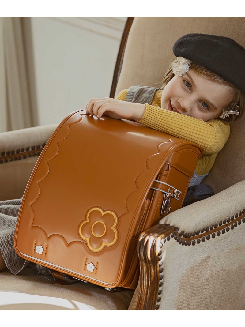 MARY QUANT デコレーションミニフラワーランドセル【即納】 シフォン バッグ ランドセル ブラウン パープル ホワイト グリーン【送料無料】