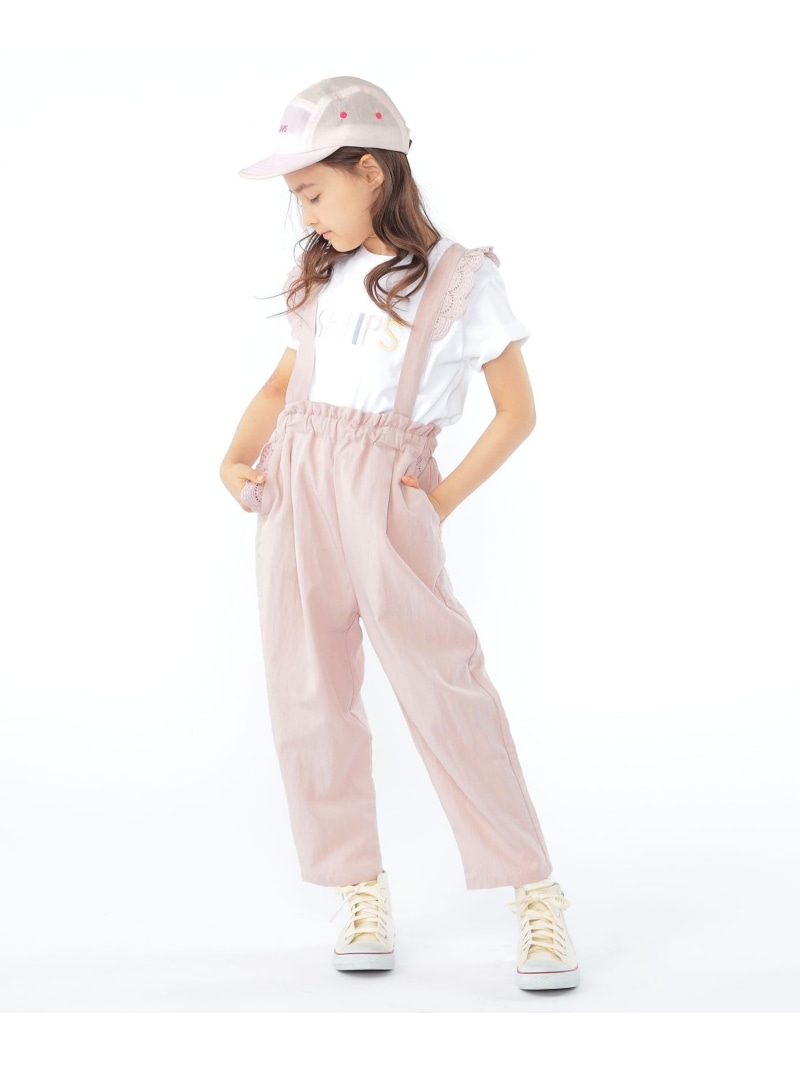 SHIPS KIDS SHIPS KIDS:100~130cm / ショルダー レース ストラップ パンツ シップス パンツ その他のパンツ ベージュ ピンク【送料無料】