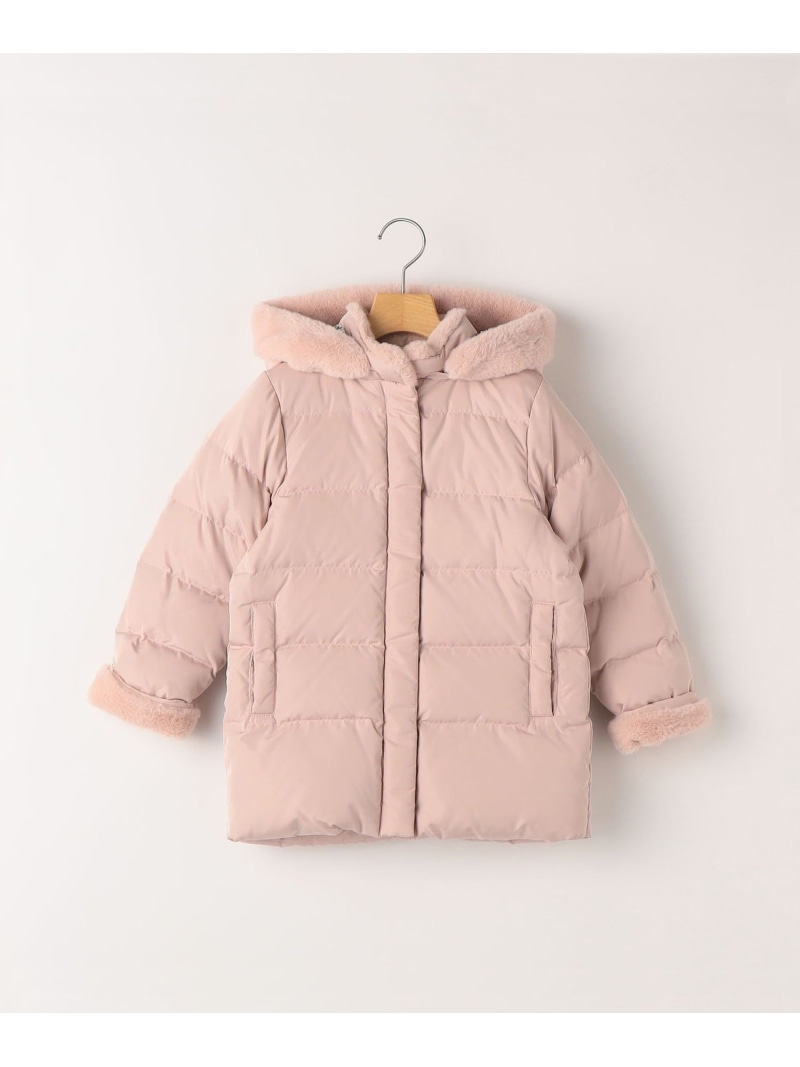 【SALE／30%OFF】SHIPS KIDS SHIPS KIDS:90cm /＜撥水/手洗い可能＞ミディアム丈 リサイクル ダウン フーディー シップス ジャケット・アウター ダウンジャケット・ダウンベスト ピンク ネイビー【RBA_E】【送料無料】