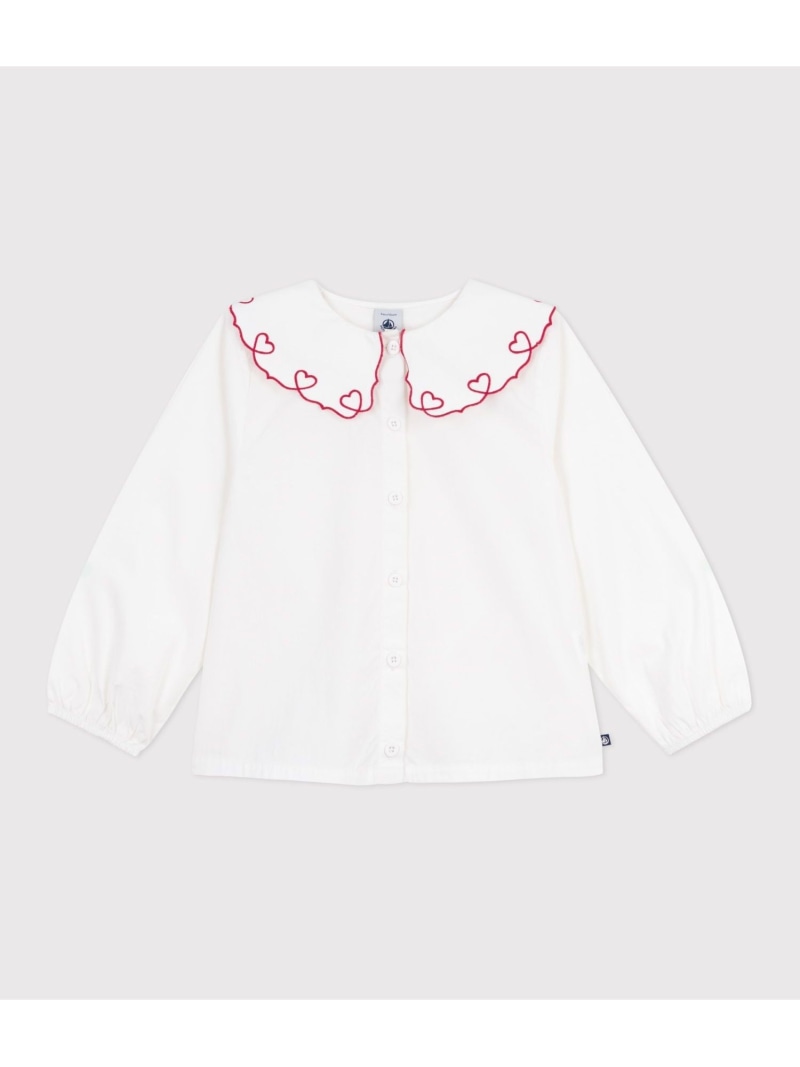 【SALE／10%OFF】PETIT BATEAU 長袖ブラウス プチバトー トップス シャツ・ブラウス ホワイト【RBA_E】【送料無料】