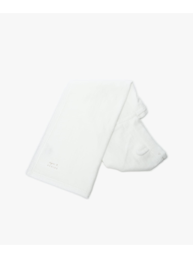 agnes b. ENFANT agnes b. * UCHINO もの言う花 ロゴタイプ 綿織物 もの言う花毛布 アニエスベー マタニティウェア・ベビー設備 余分の物のもの言う花グッズ 白いこと【貨物輸送無料】