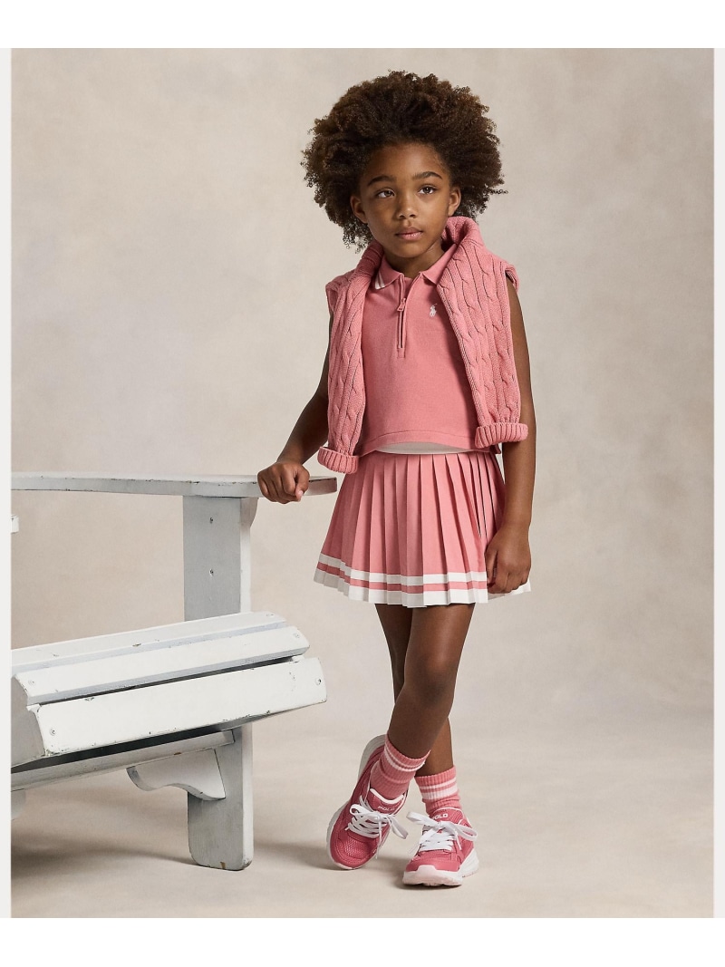 POLO RALPH LAUREN (ガールズ 2才~6才)ストライプド プリーテッド スコート ラルフローレン スカート その他のスカート ピンク【送料無料】