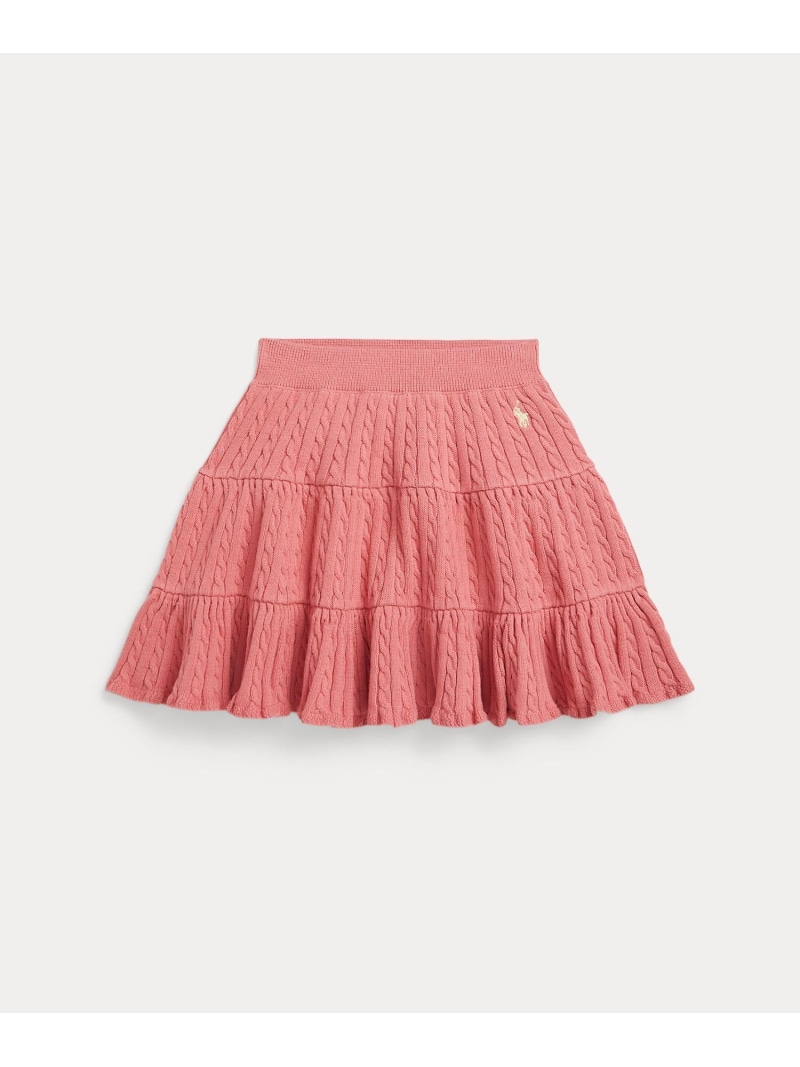 POLO RALPH LAUREN (ガールズ 2才~6才)ミニケーブル ティアード コットン スカート ラルフローレン スカート その他のスカート ピンク【送料無料】