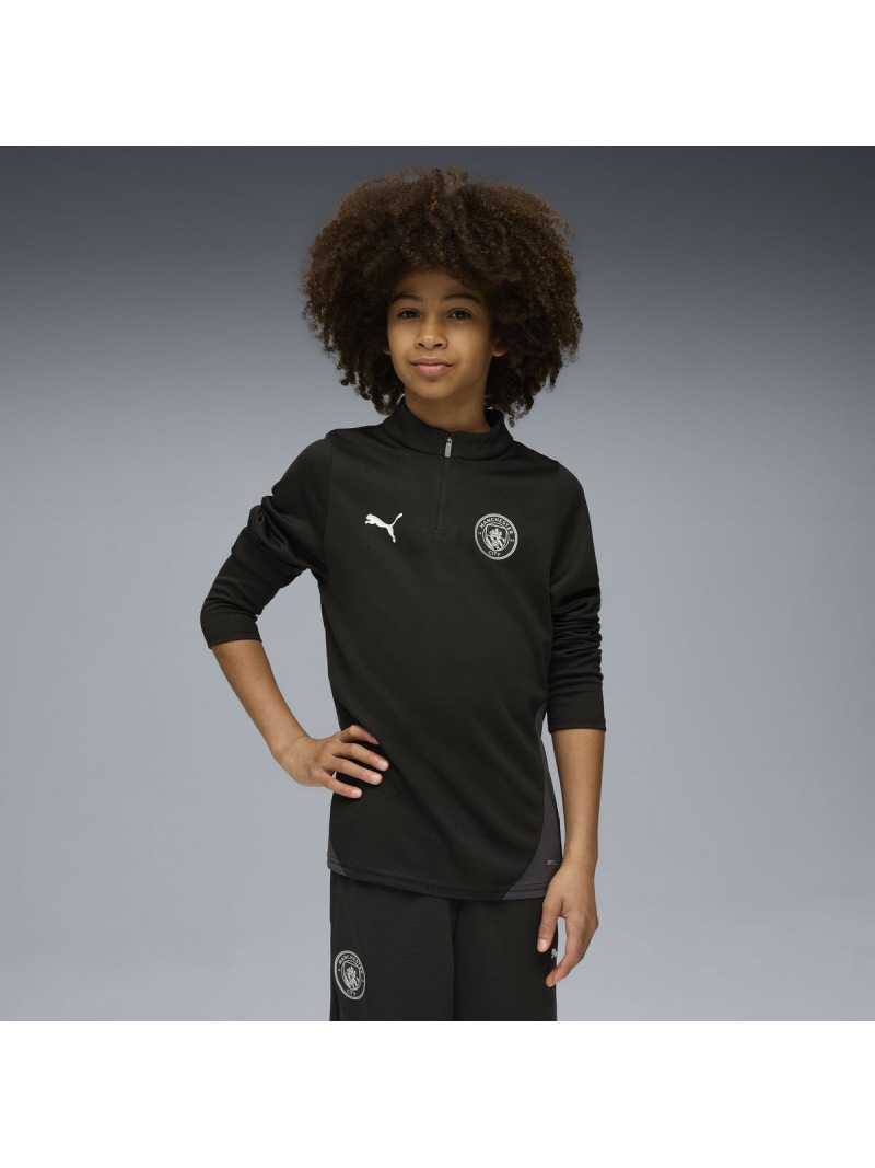 PUMA キッズ 2025-26 マンチェスターシティ FC 1/4 ジップトップ 128-164cm MCFC Training 1/4 Zip Top Jr プーマ スポーツ・アウトドア用品 その他のスポーツ・アウトドア用品 ブラック【送料無料】
